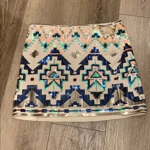 Express sequin skirt